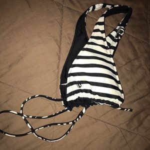 Black and White Striped Swimsuit